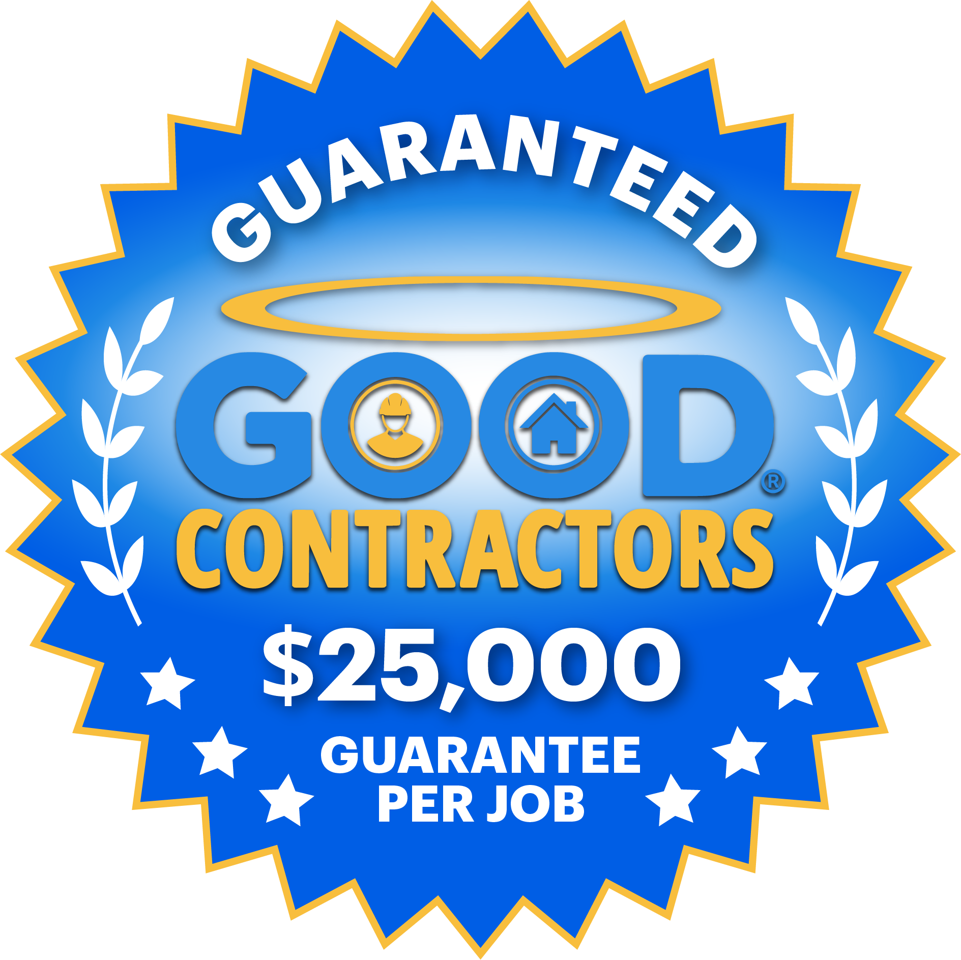 The Good Contractors List $25,000 guarantee per job badge